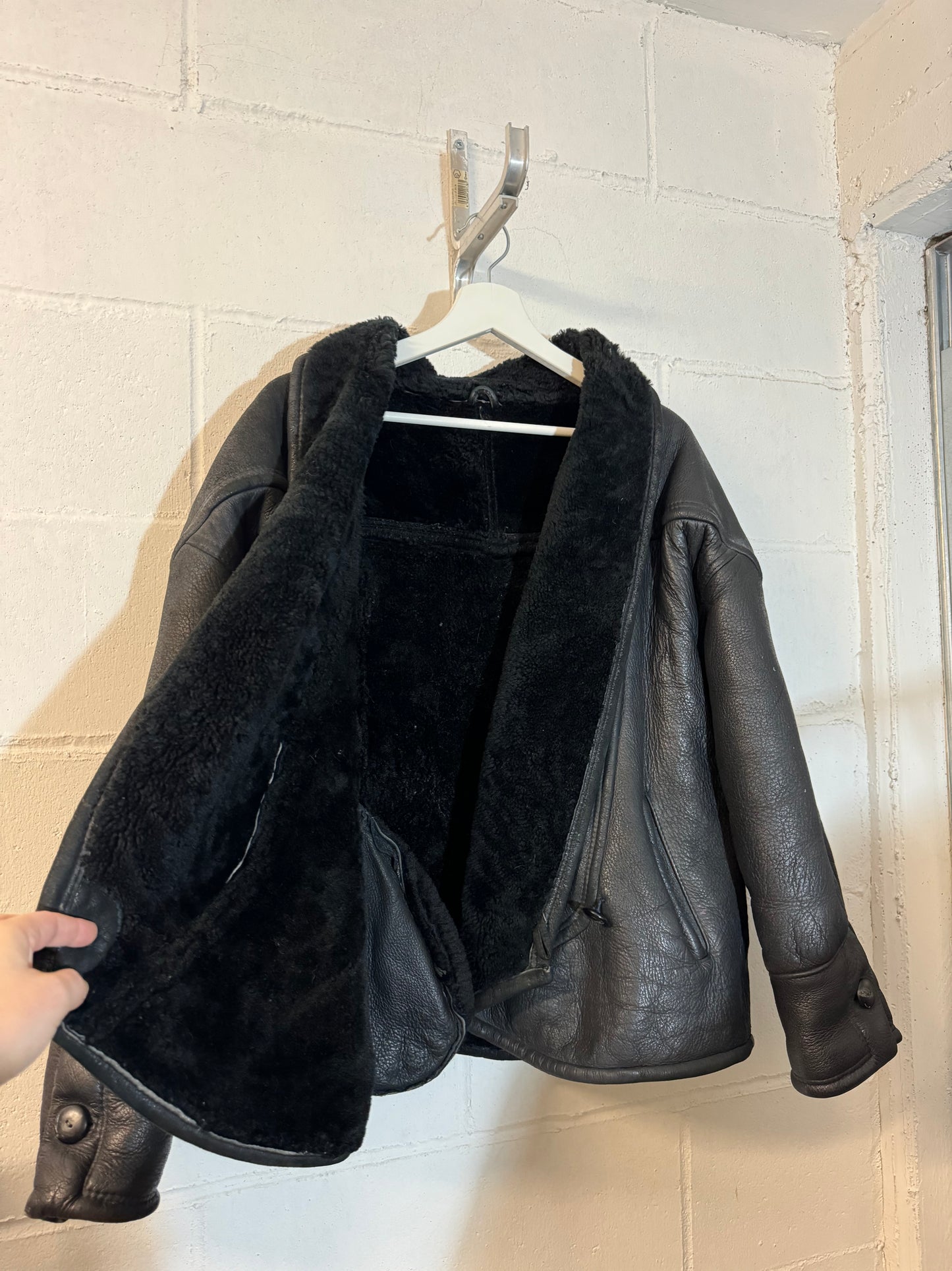 Montone Shearling cropped 80s, rara taglia 44it donna