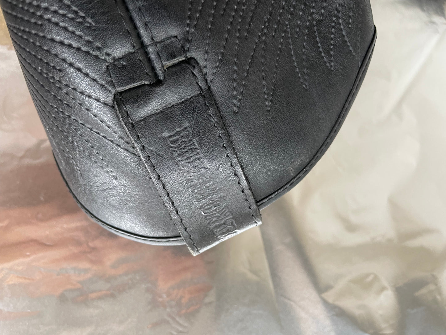 EU 39 - Texano vintage vera pelle nero, originale americano