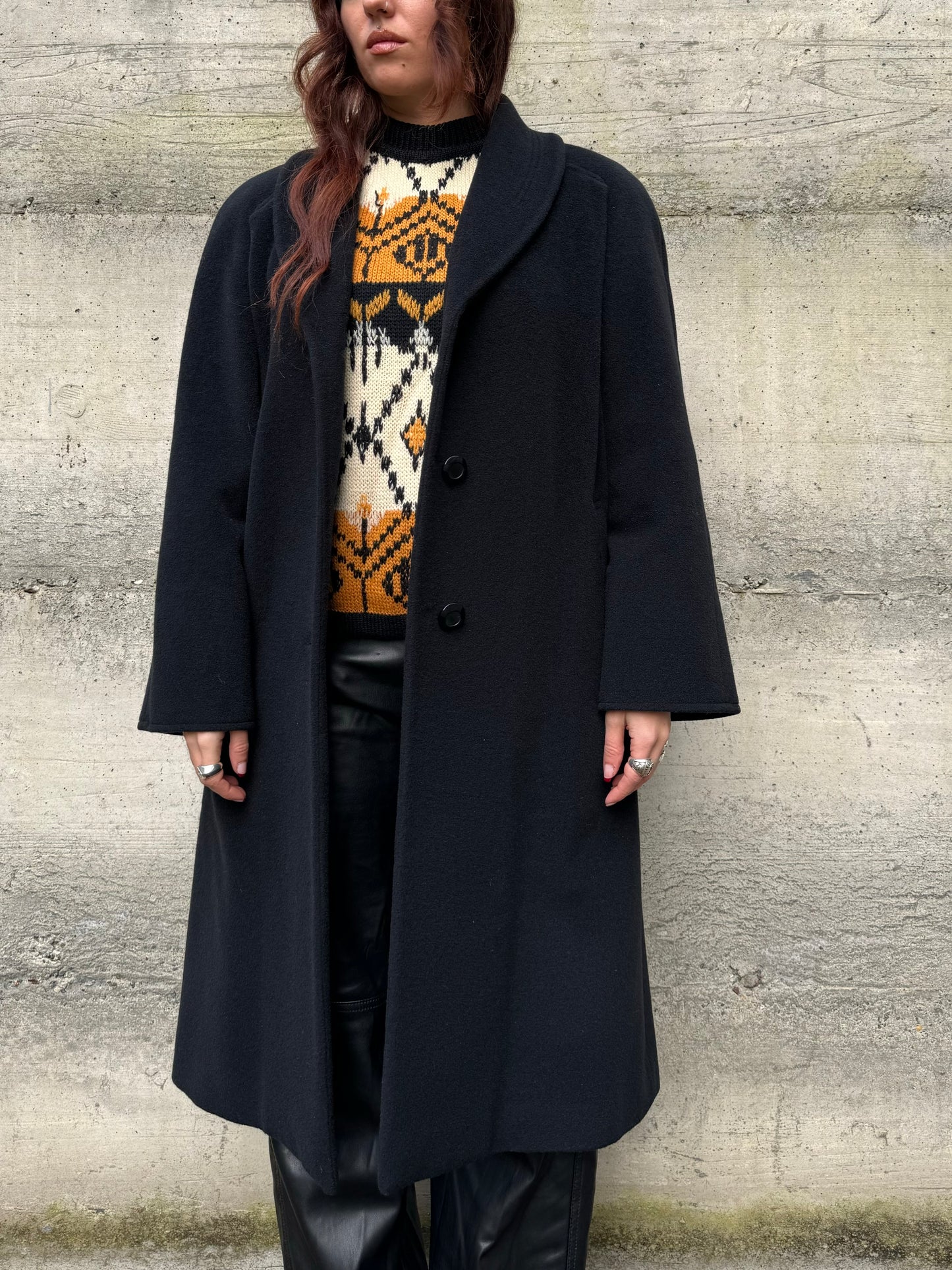 Cappotto donna sartoriale 100% lana vergine merino Marzotto e fodera in cupro Bemberg. Taglia 42it