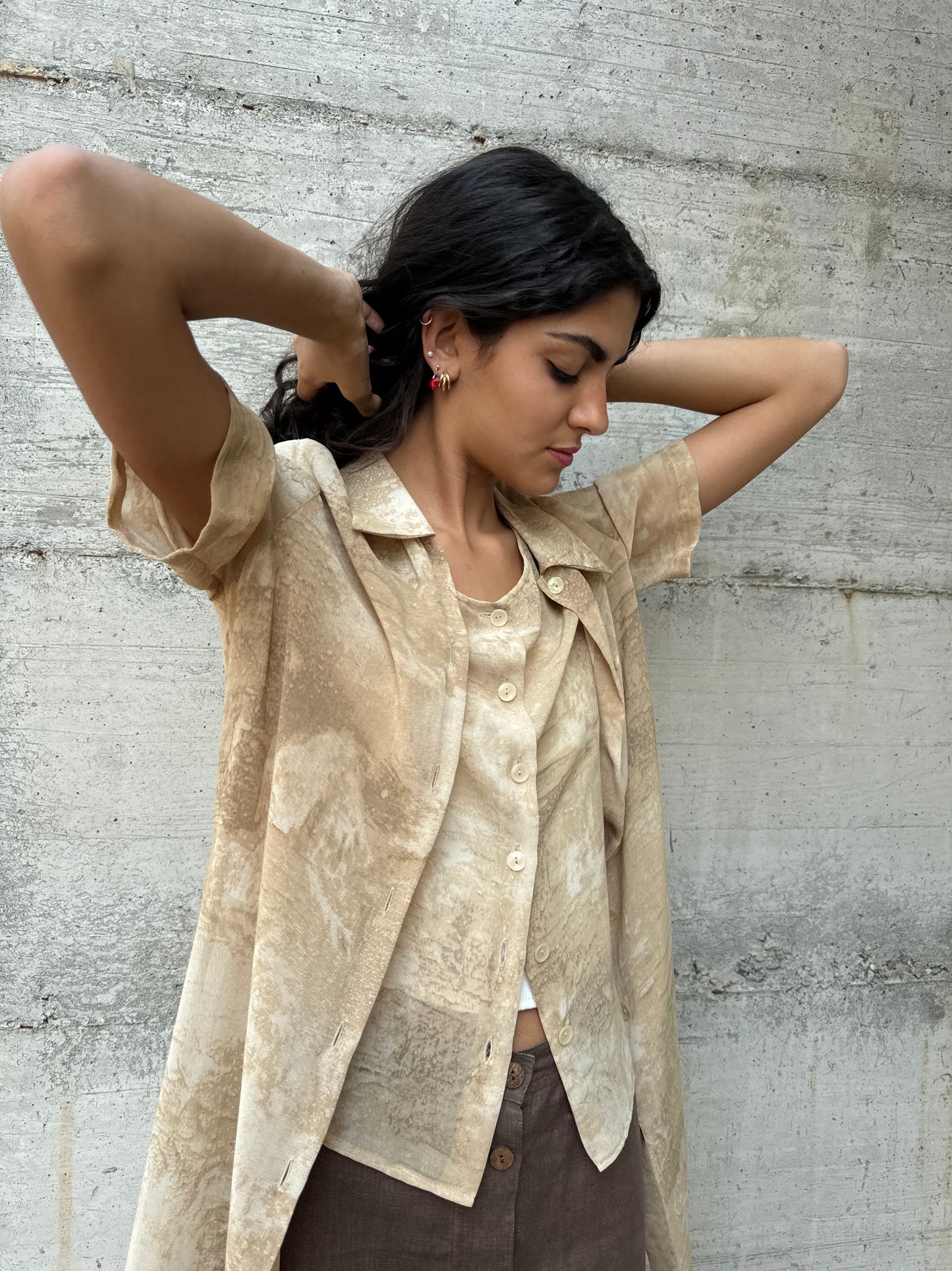 Camicia sartoriale in crepe di viscosa - completo*