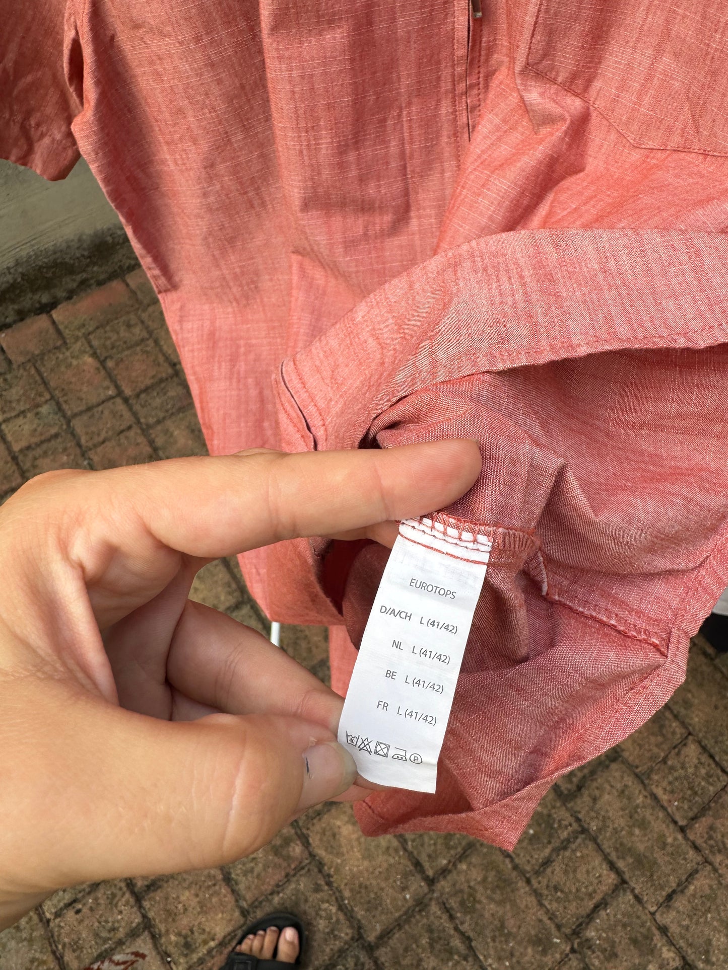 Camicia 90s con cerniera rosso melange