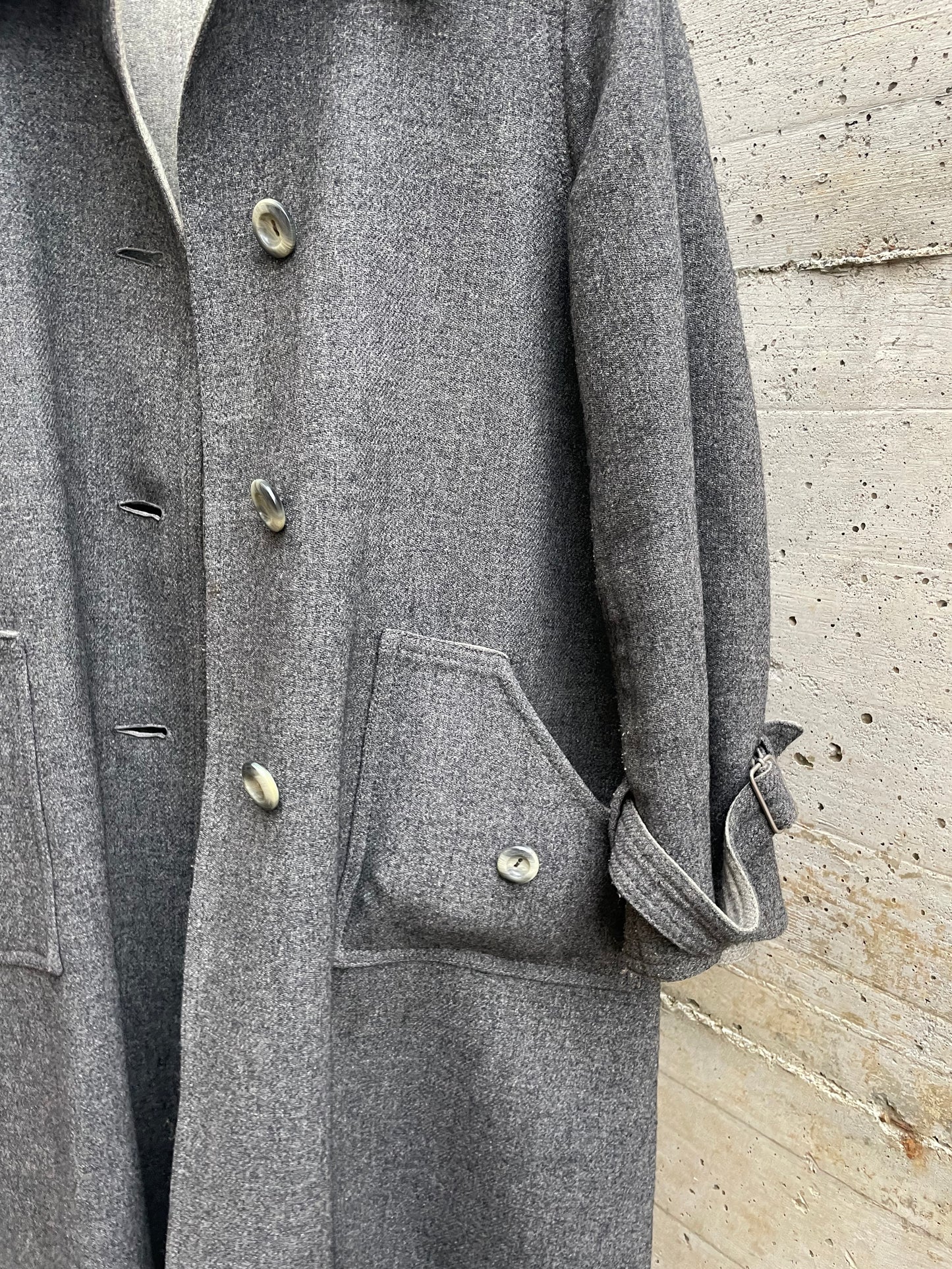 Spolverino mezza stagione lana cotta grigio - M