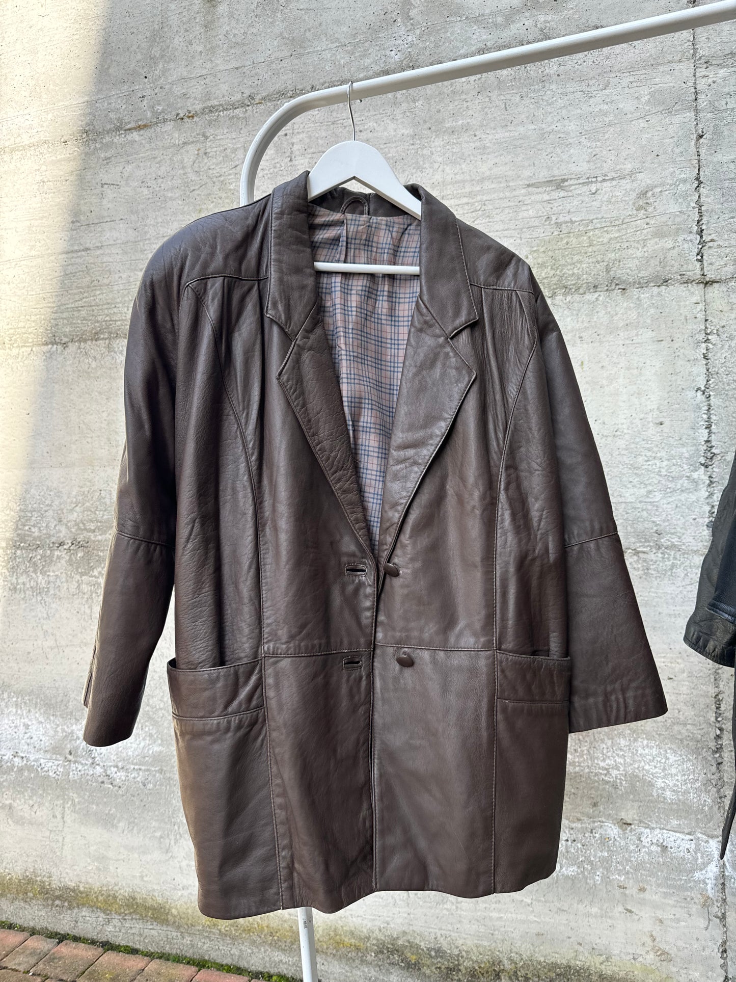 Giacca 80s donna cioccolato in vera pelle nappata