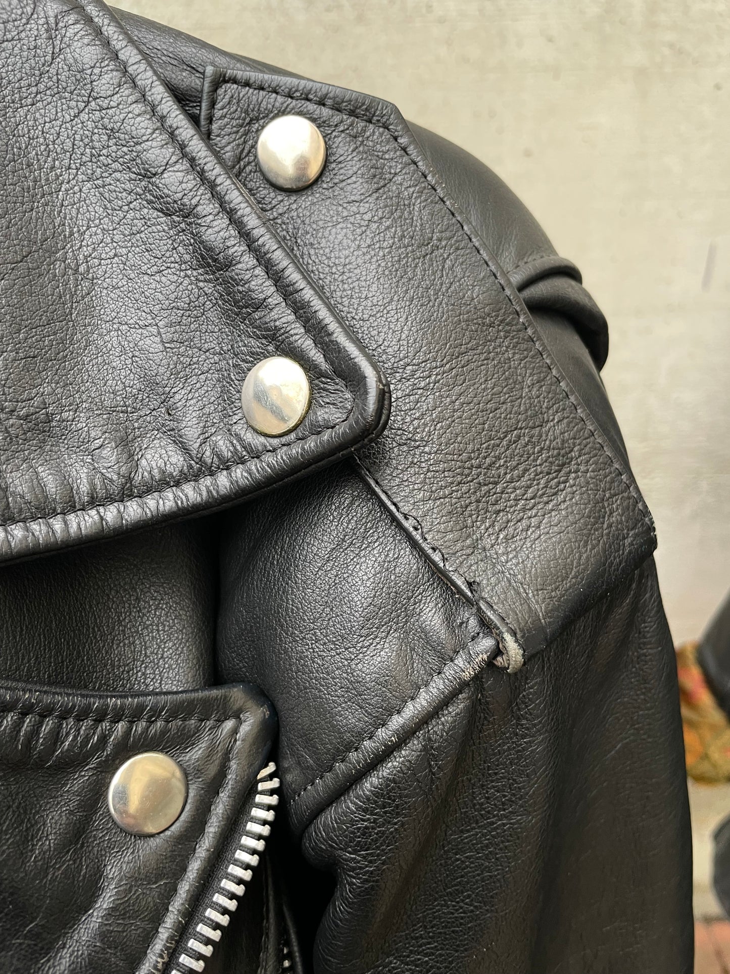 Chiodo Carlton in vera pelle nero, taglia M uomo