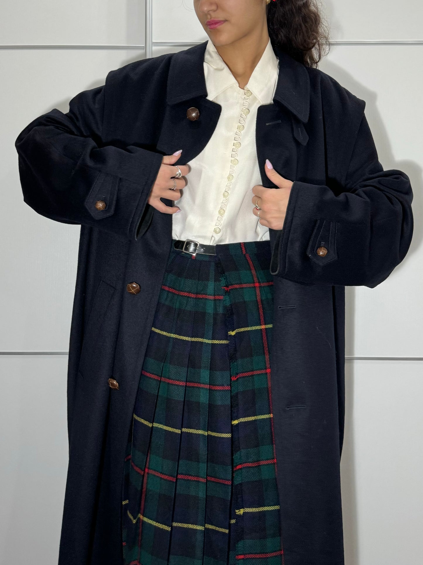 Classico cappotto Loden blu notte in misto lana vergine e alpaca