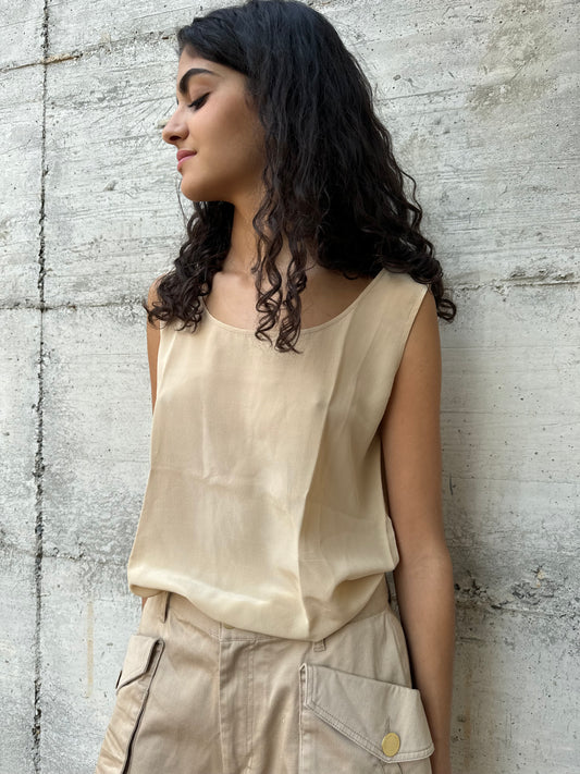 Top sartoriale in pura seta