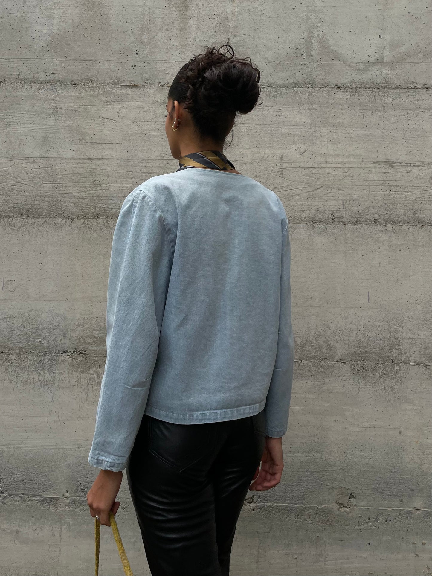 Giacchina denim cropped lavaggio chiaro 100% cotone - taglia M