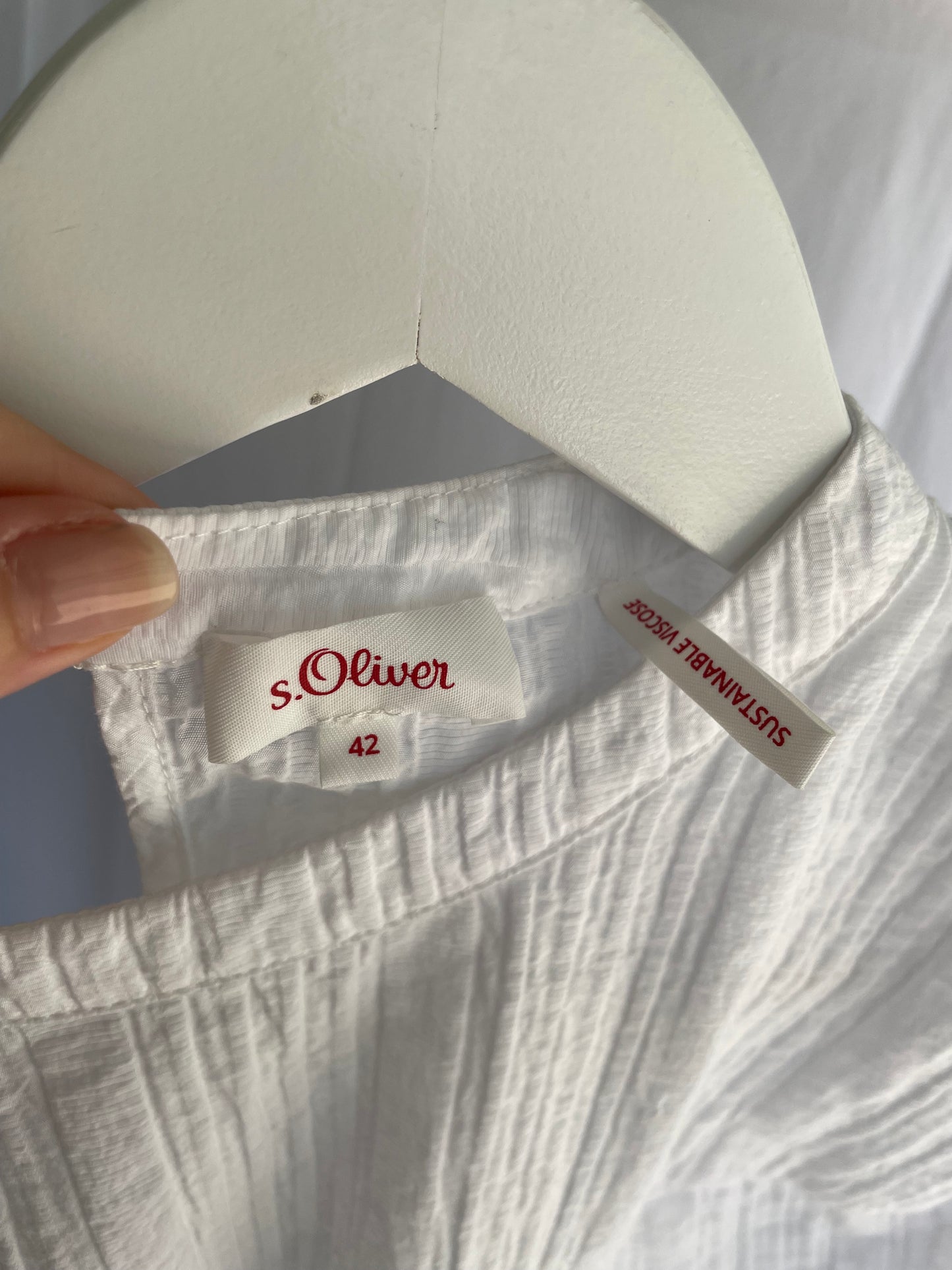 Blusa ampia in viscosa crespata bianca - taglia 46it