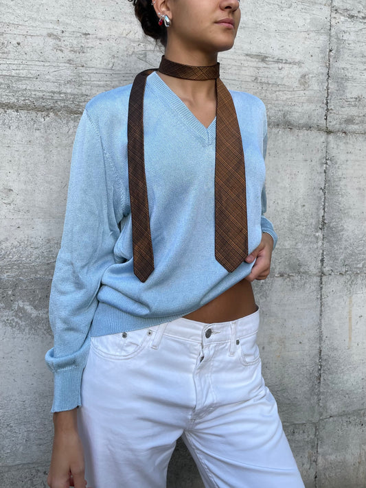 Maglioncino sartoriale 100% cotone scollo a V - taglia M