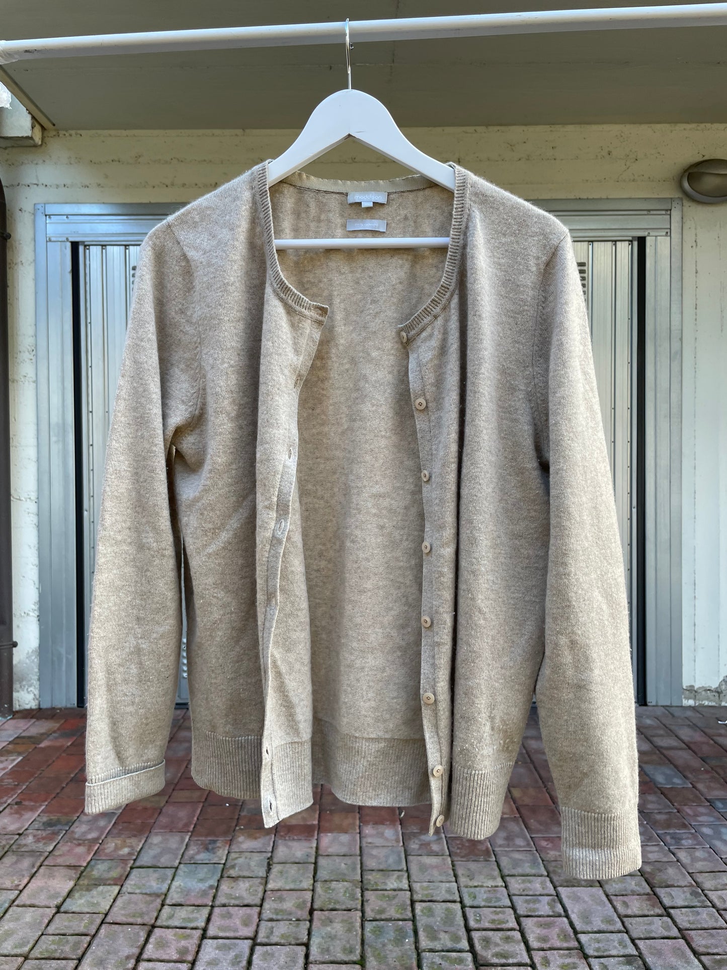 Cardigan sabbia 100% cashmere - taglia M