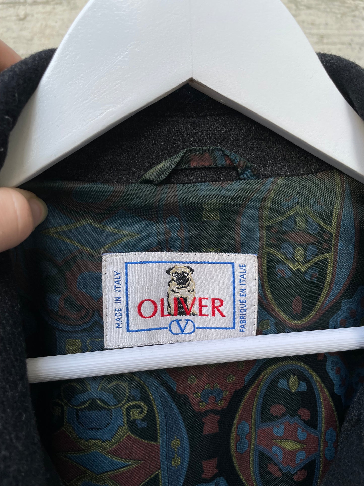 Cappotto Oliver by Valentino tartan grigio scuro, 100% lana - taglia M uomo
