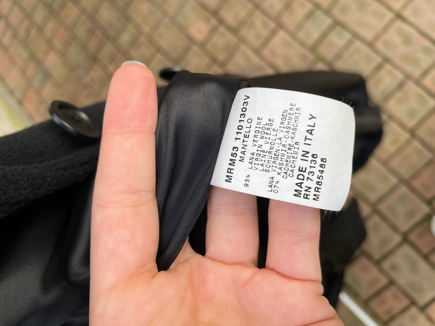 Cappotto nero Marina Rinaldi in misto lana e cashmere