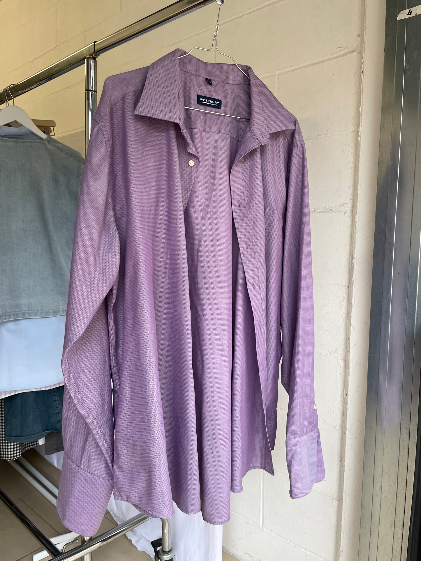 Camicia oversize lilla 100% cotone