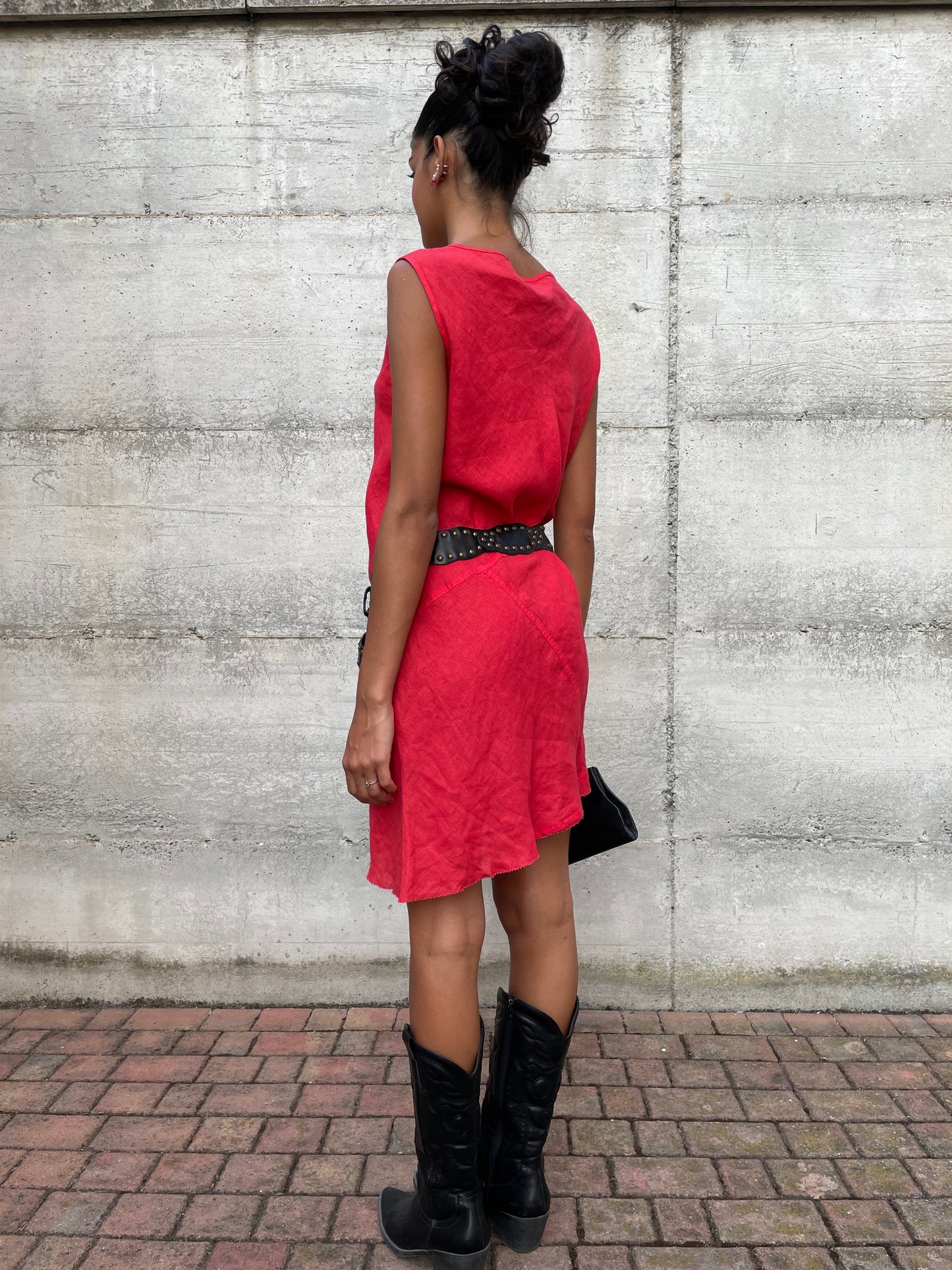 Abitino vintage svasato 100% lino - taglia S/M