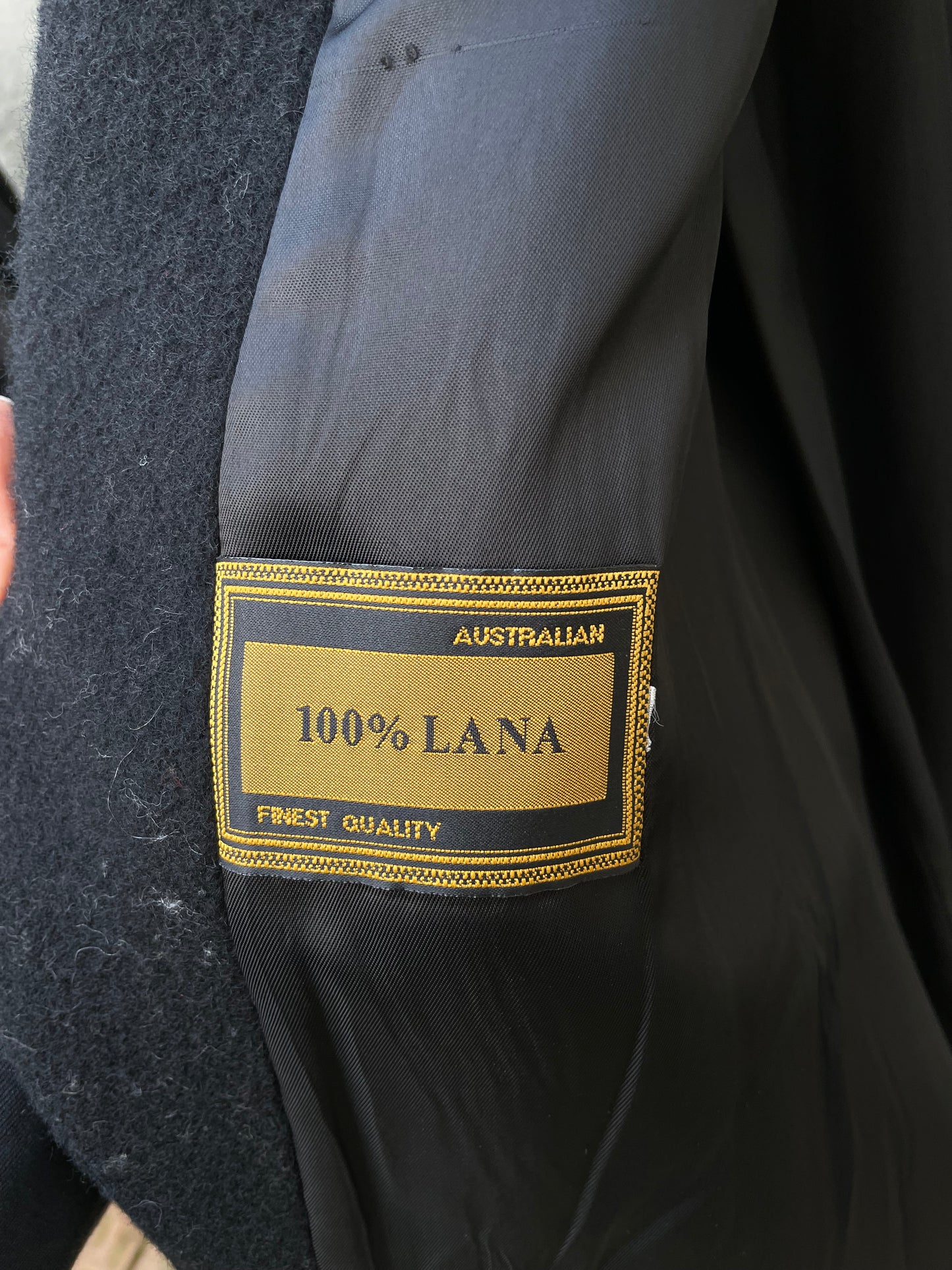 Cappotto nero sartoriale 100% lana, taglia L