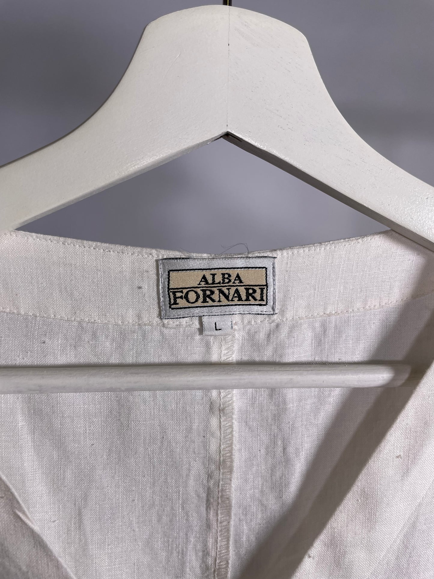 Abito midi sartoriale 100% lino bianco - Alba Fornari - taglia M