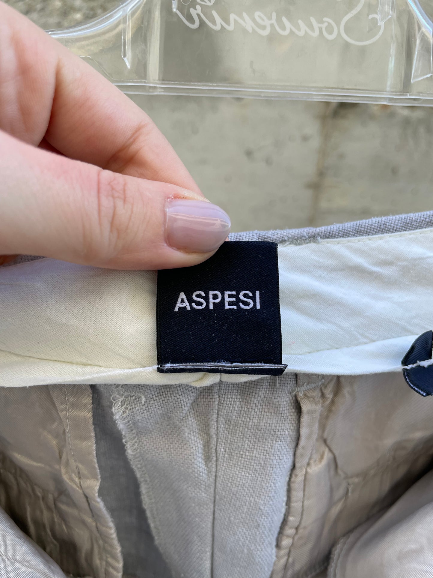 Pantalone Aspesi ghiaccio 100% lino - tg. 42