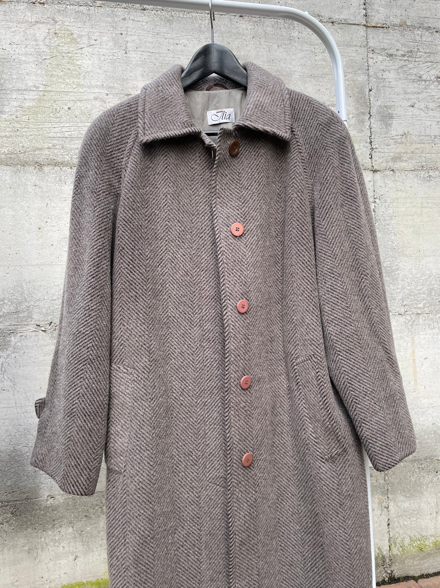 Cappotto monopetto sartoriale spigato in lana