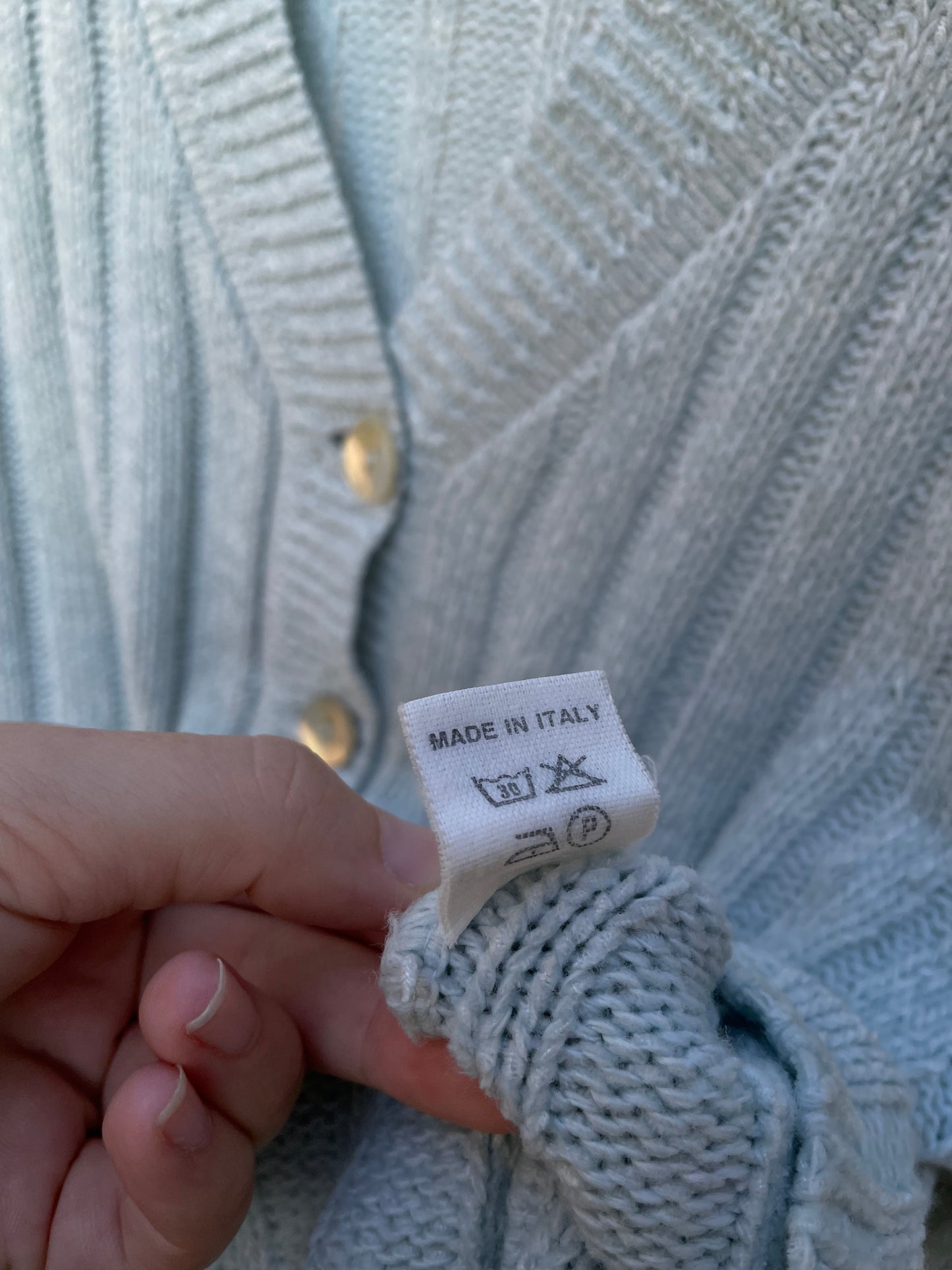 Cardigan turchese 85% lana 15% viscosa - taglia M