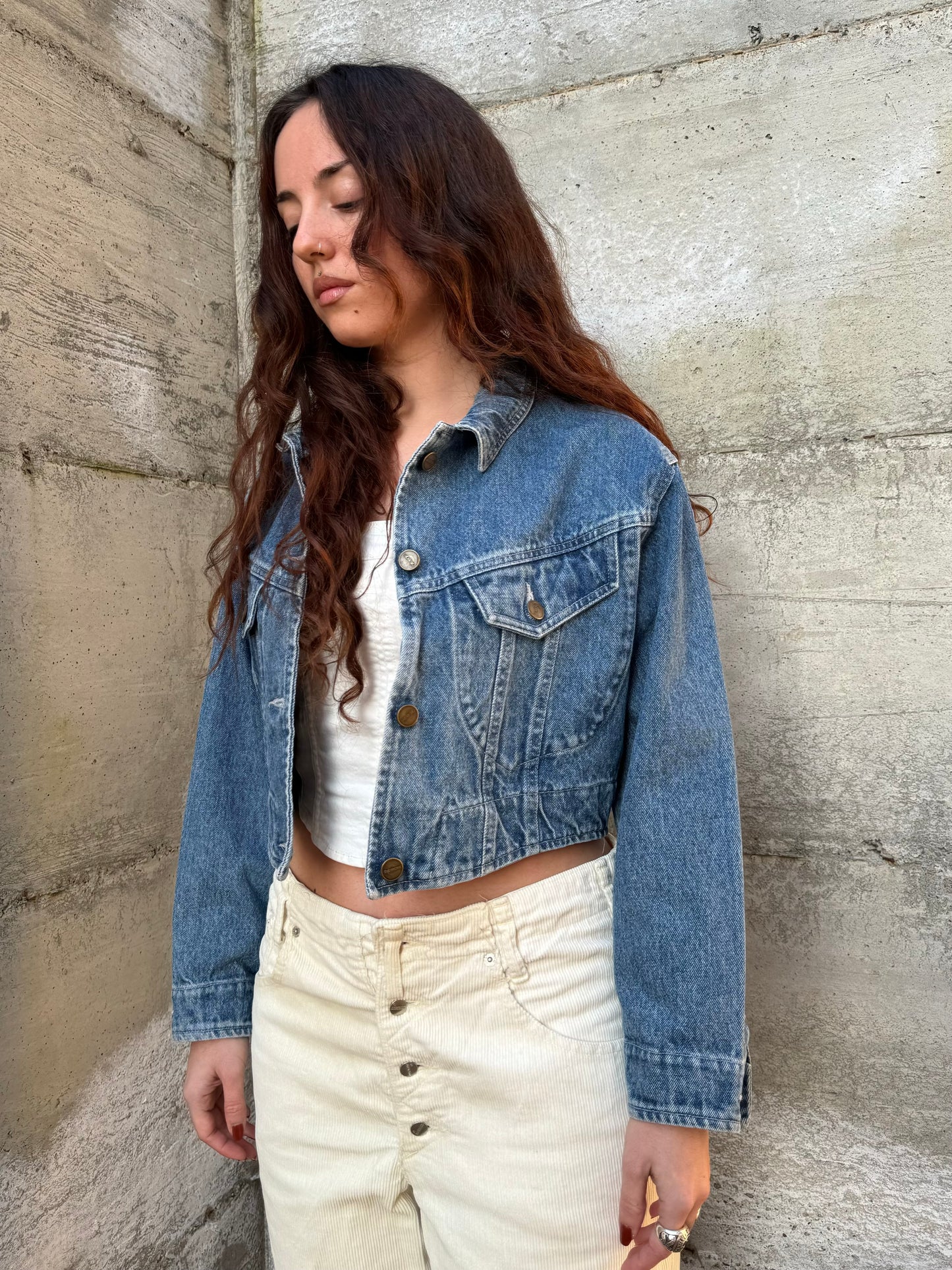 Giacca denim cropped