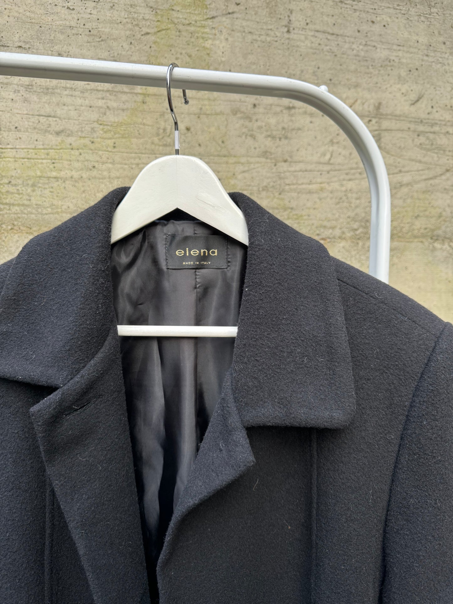 Cappotto sartoriale donna monopetto nero, in misto lana e cashmere