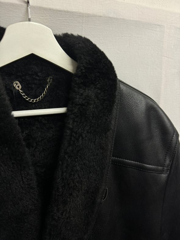 Montone Shearling nero in nappa, taglia 50it uomo (M)