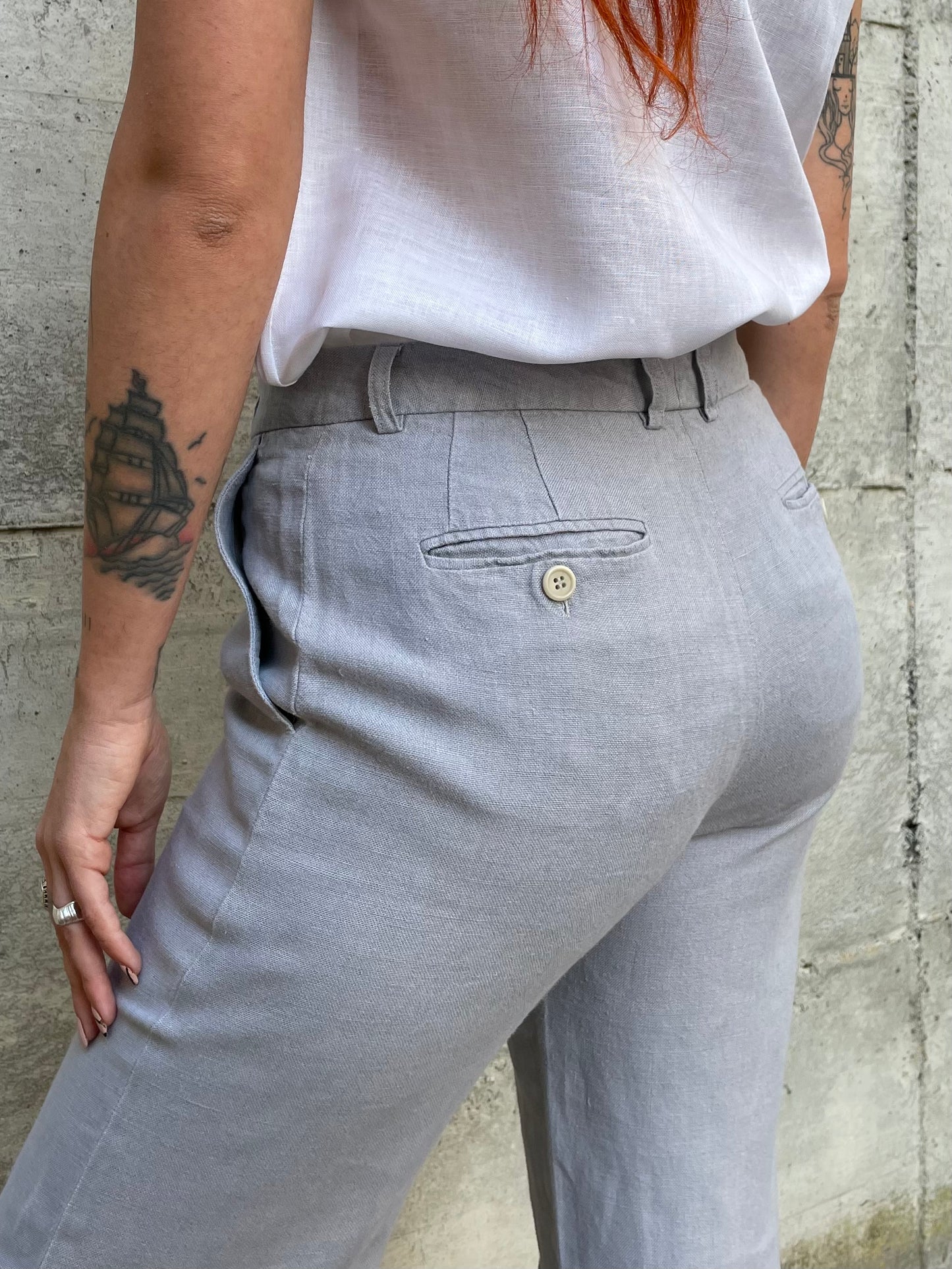 Pantalone Aspesi ghiaccio 100% lino - tg. 42