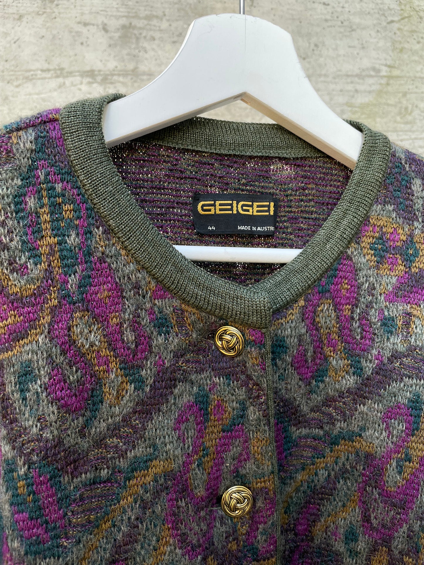 Cardigan Geiger in misto lana e mohair - taglia M/L