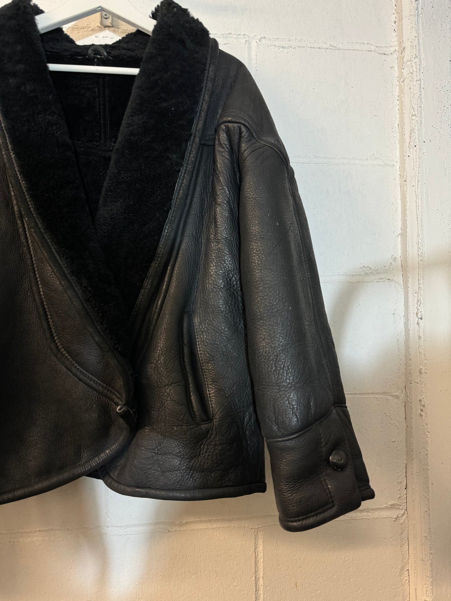 Montone Shearling cropped 80s, rara taglia 44it donna