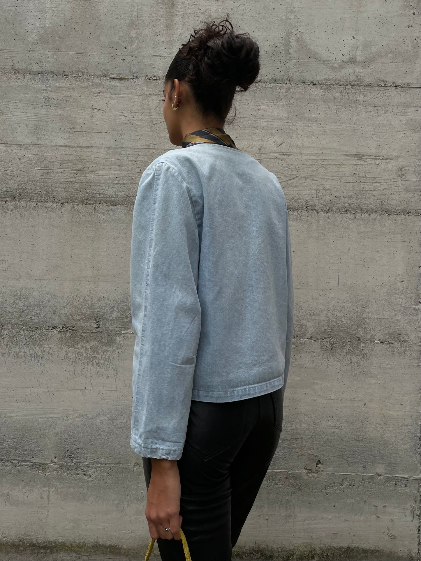 Giacchina denim cropped lavaggio chiaro 100% cotone - taglia M