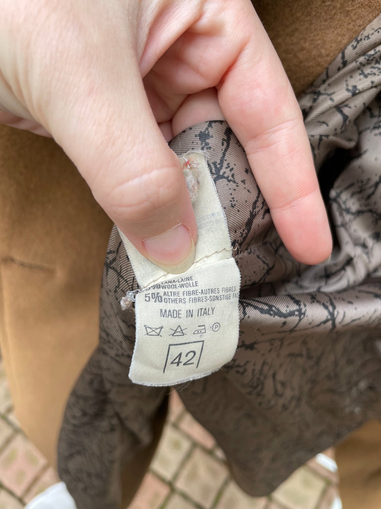 Caban sartoriale biscotto in pura lana