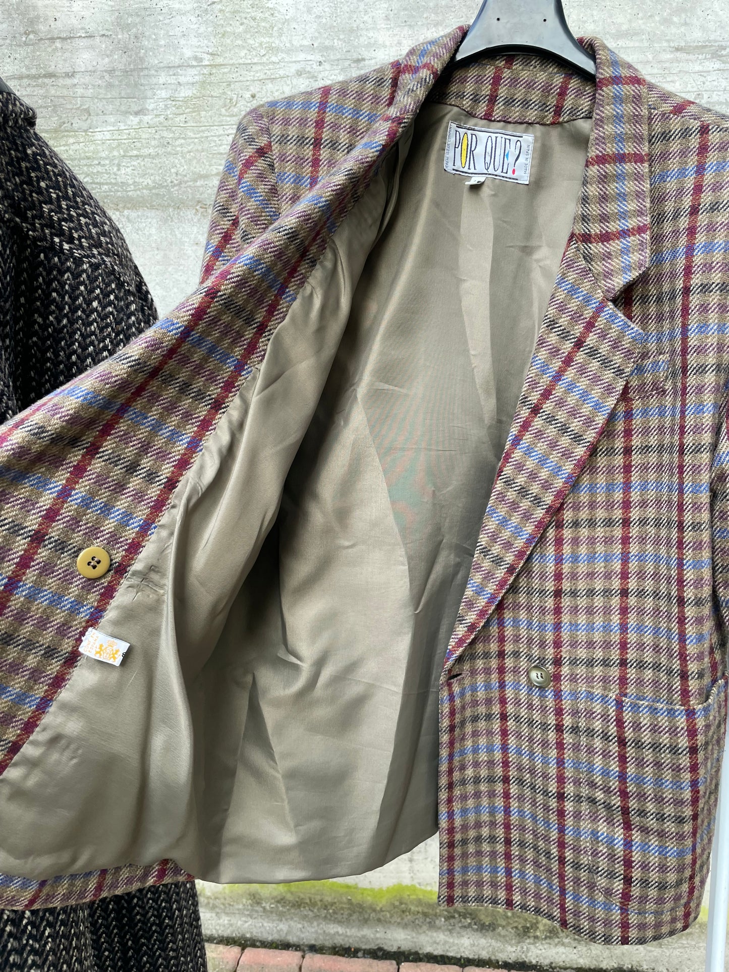 Blazer sartoriale doppiopetto tartan in misto lana