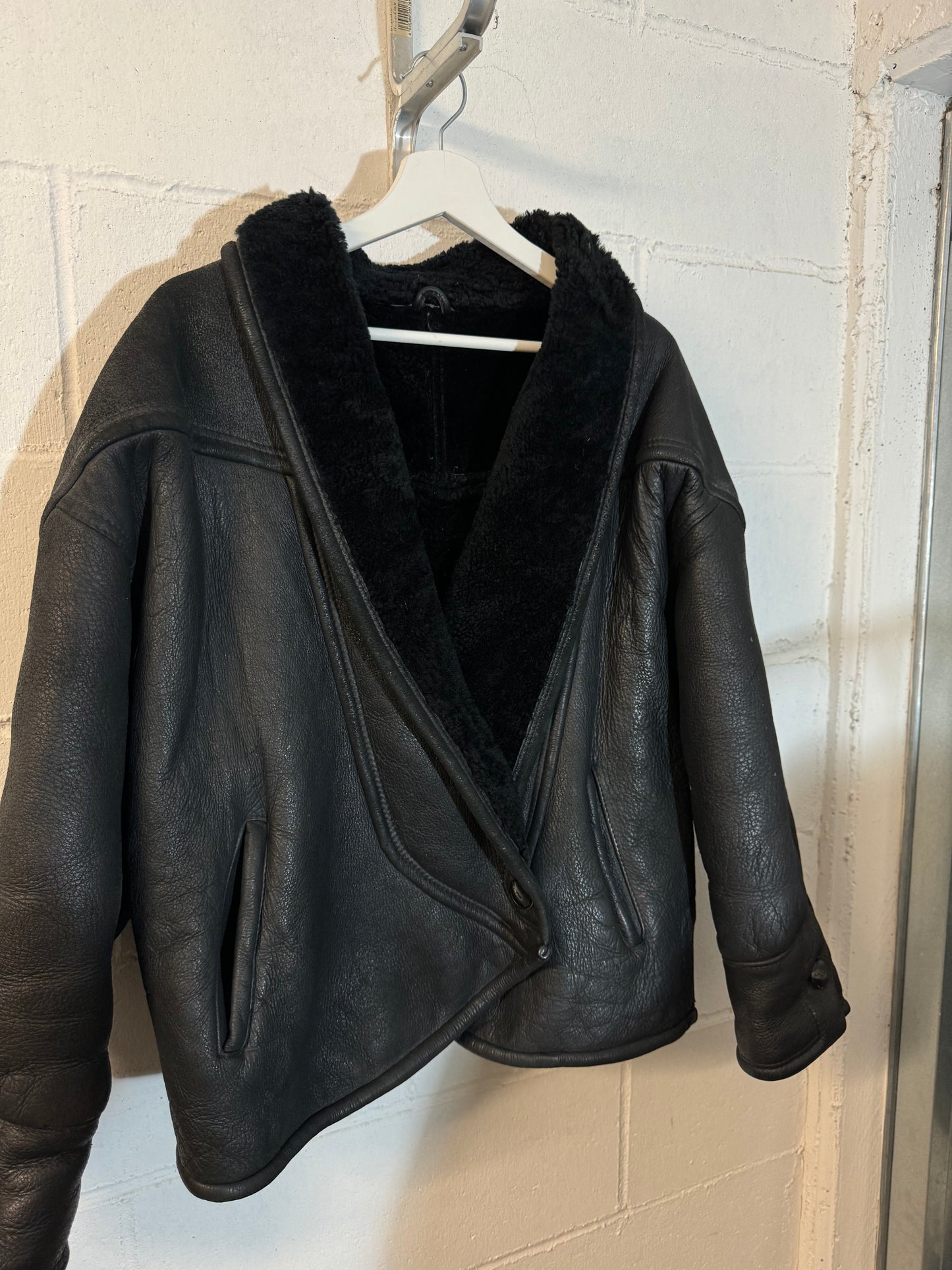 Montone Shearling cropped 80s, rara taglia 44it donna