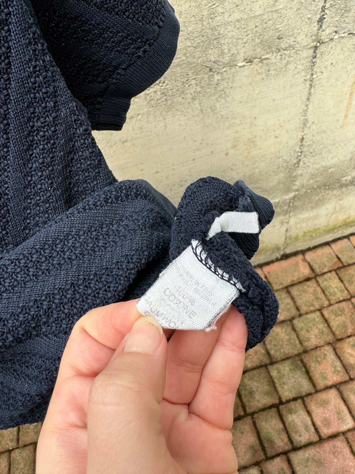 Maglioncino a manica corta girocollo Burghi blu notte, 100% cotone