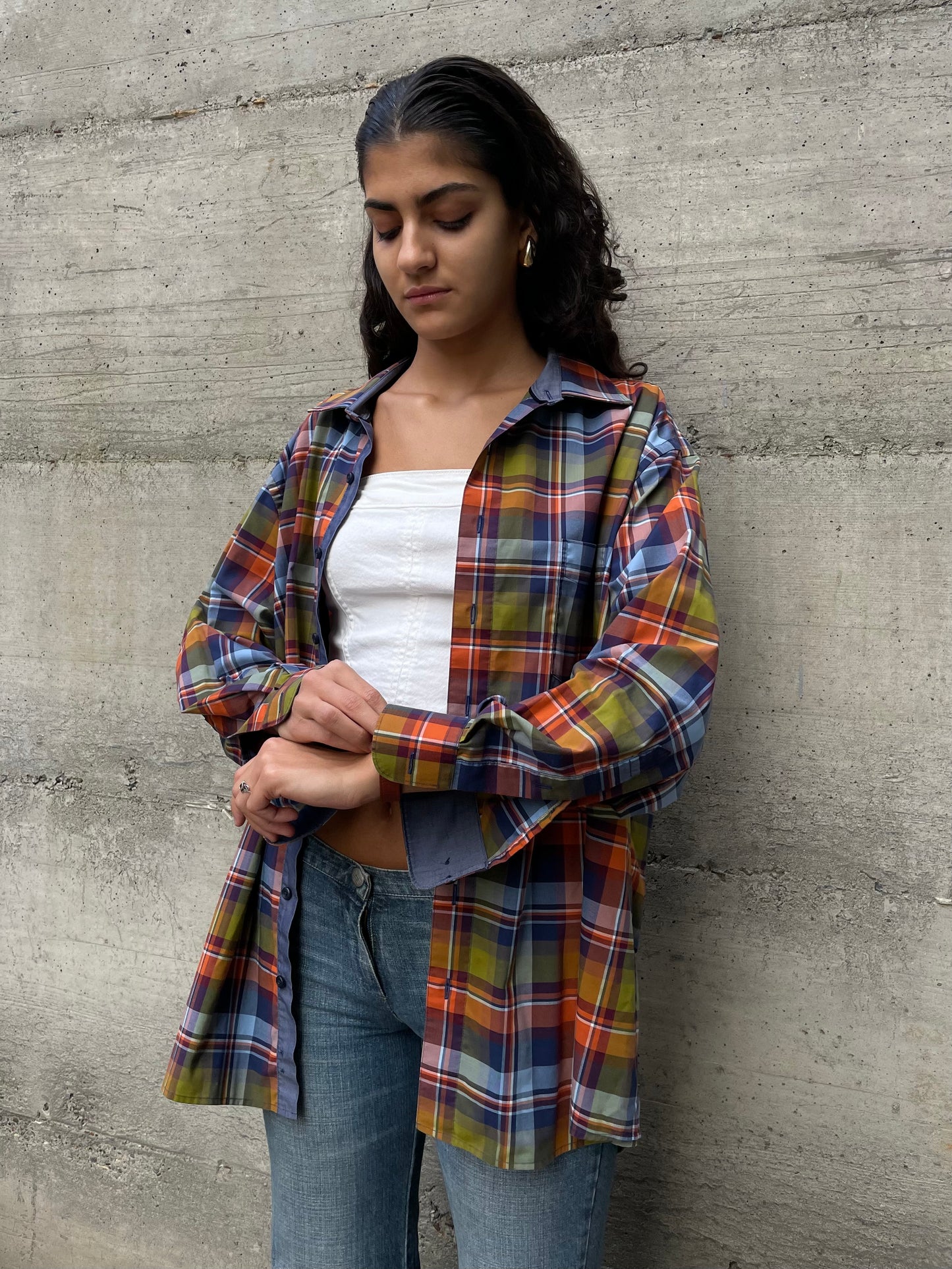 Camicia oversize tartan 100% cotone - taglia L uomo