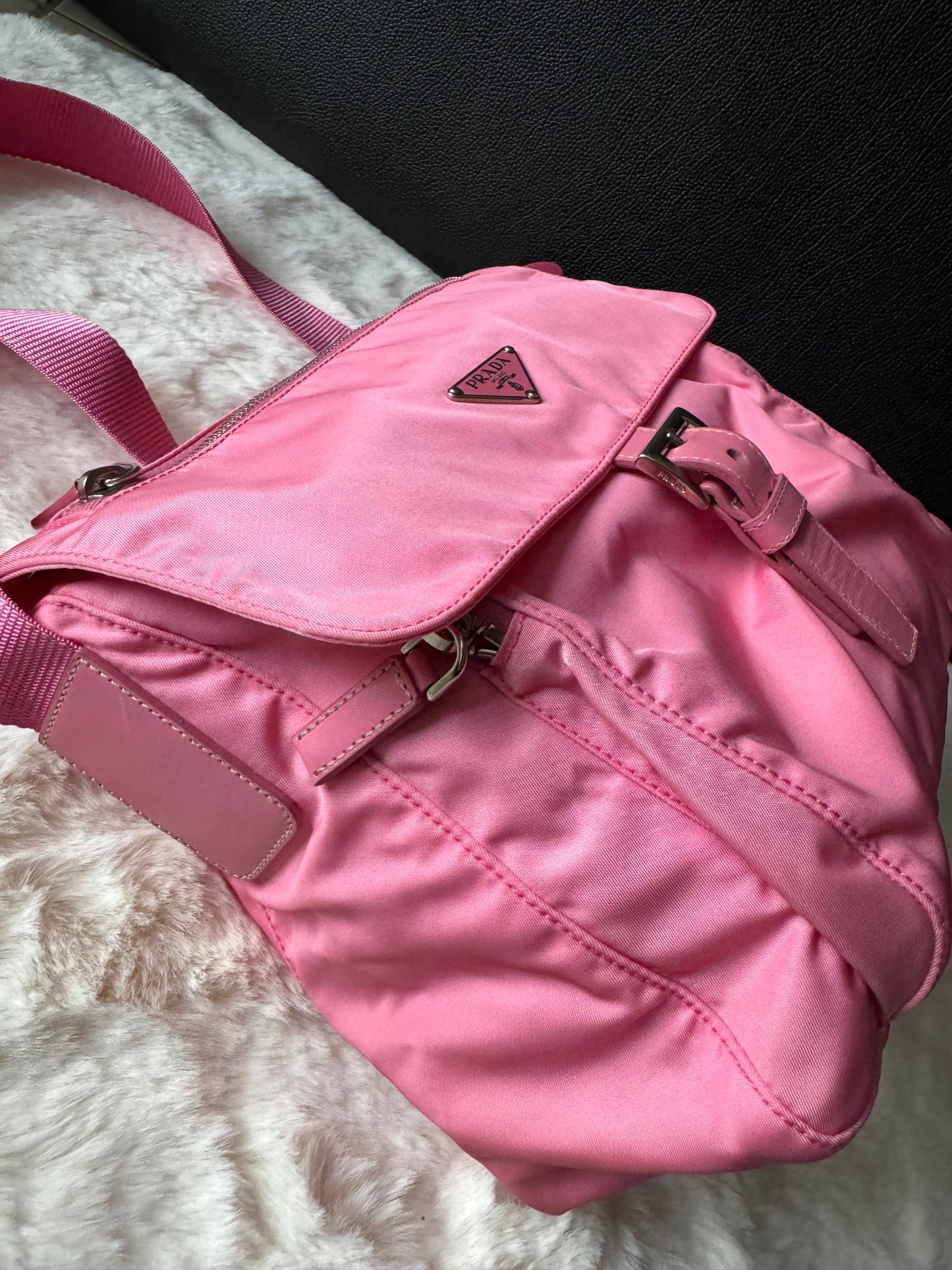 Borsa Prada Plain In Nylon - Color Begonia