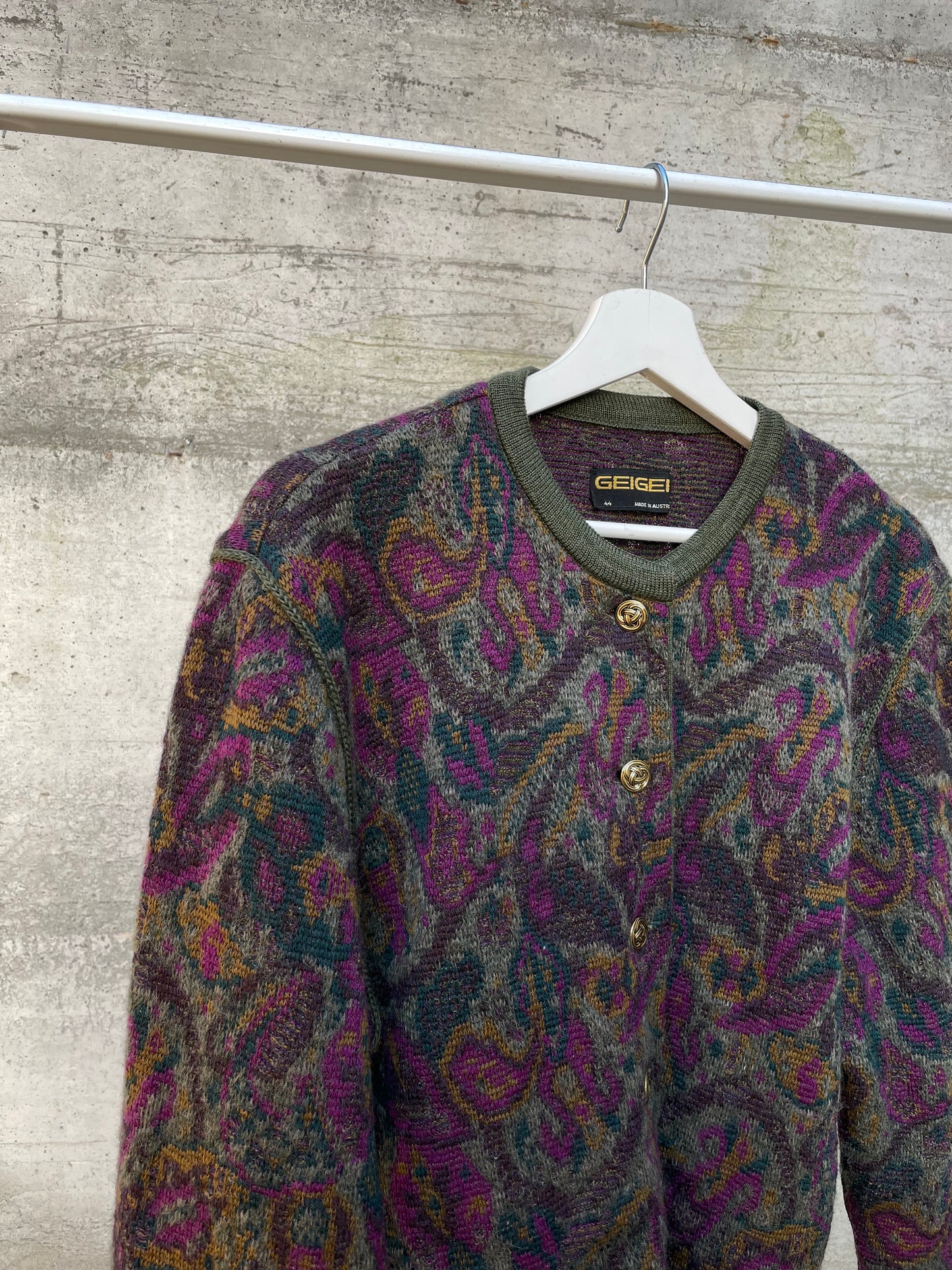 Cardigan Geiger in misto lana e mohair - taglia M/L