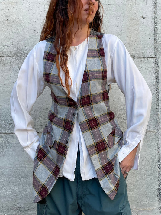 Gilet svasato tartan Manila Grace, taglia S