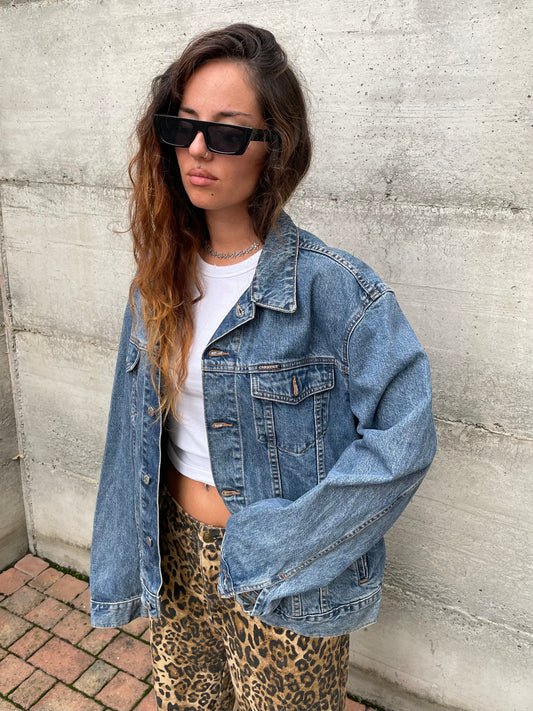 Giacca vintage denim Carrera, lavaggio medio, taglia XL