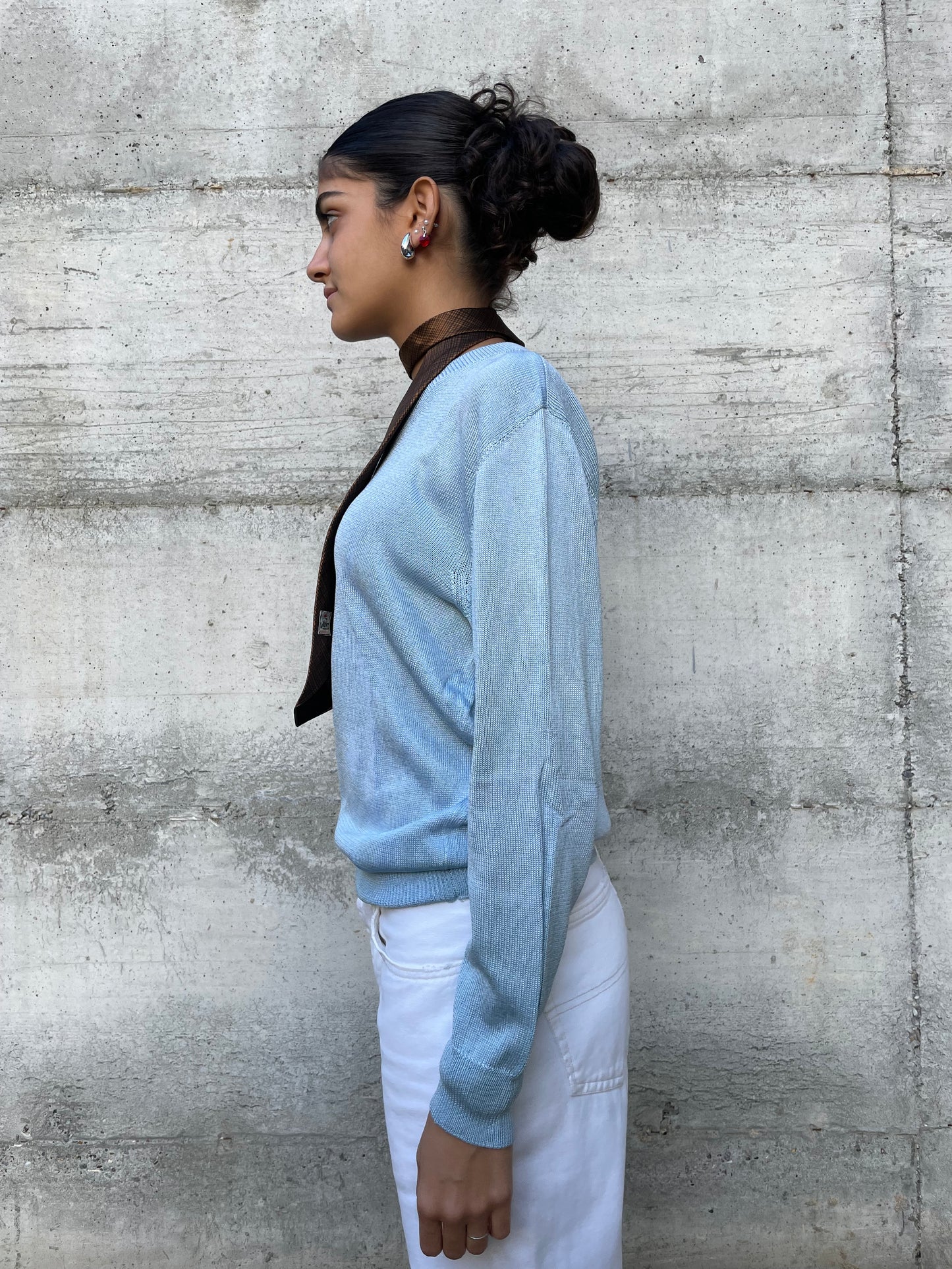 Maglioncino sartoriale 100% cotone scollo a V - taglia M