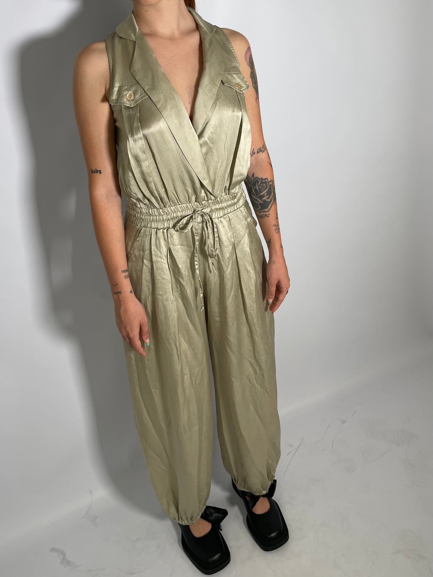 Jumpsuit Twinset sabbia 100% seta - taglia S