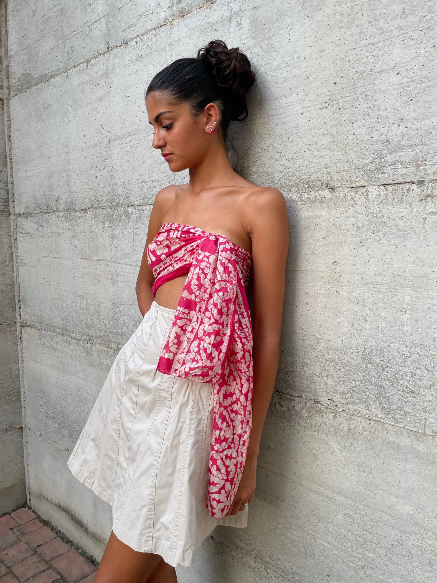 Foulard vintage 100% seta fantasia