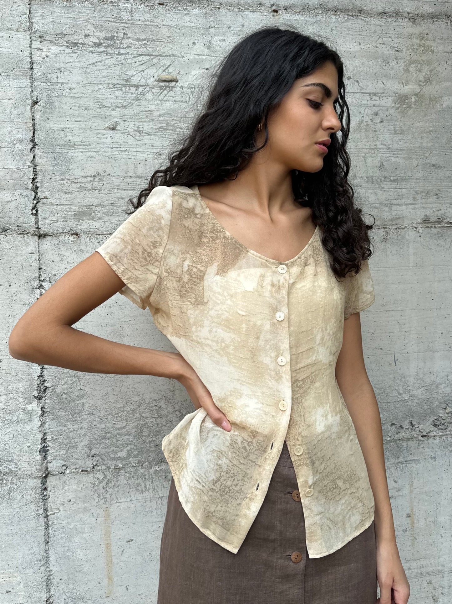 Camicetta sartoriale in crepe di viscosa - *completo