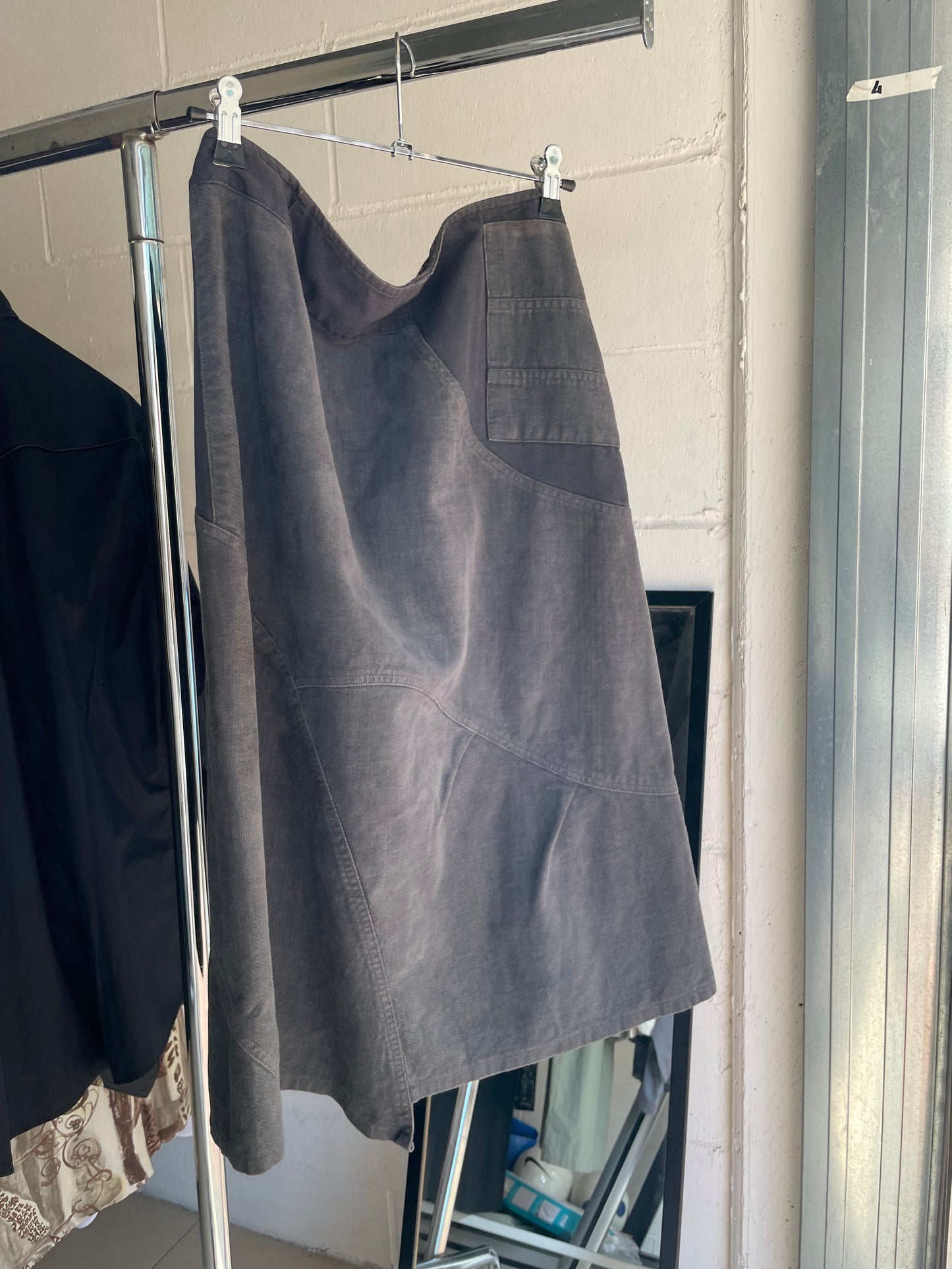 Gonna cargo midi denim 100% cotone - grigio/blu - S