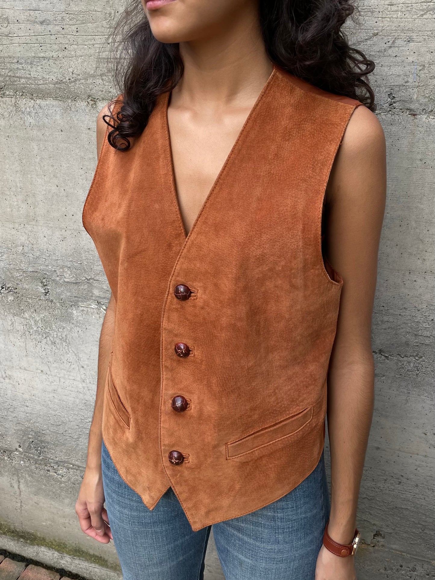 Gilet suede ruggine - taglia S uomo