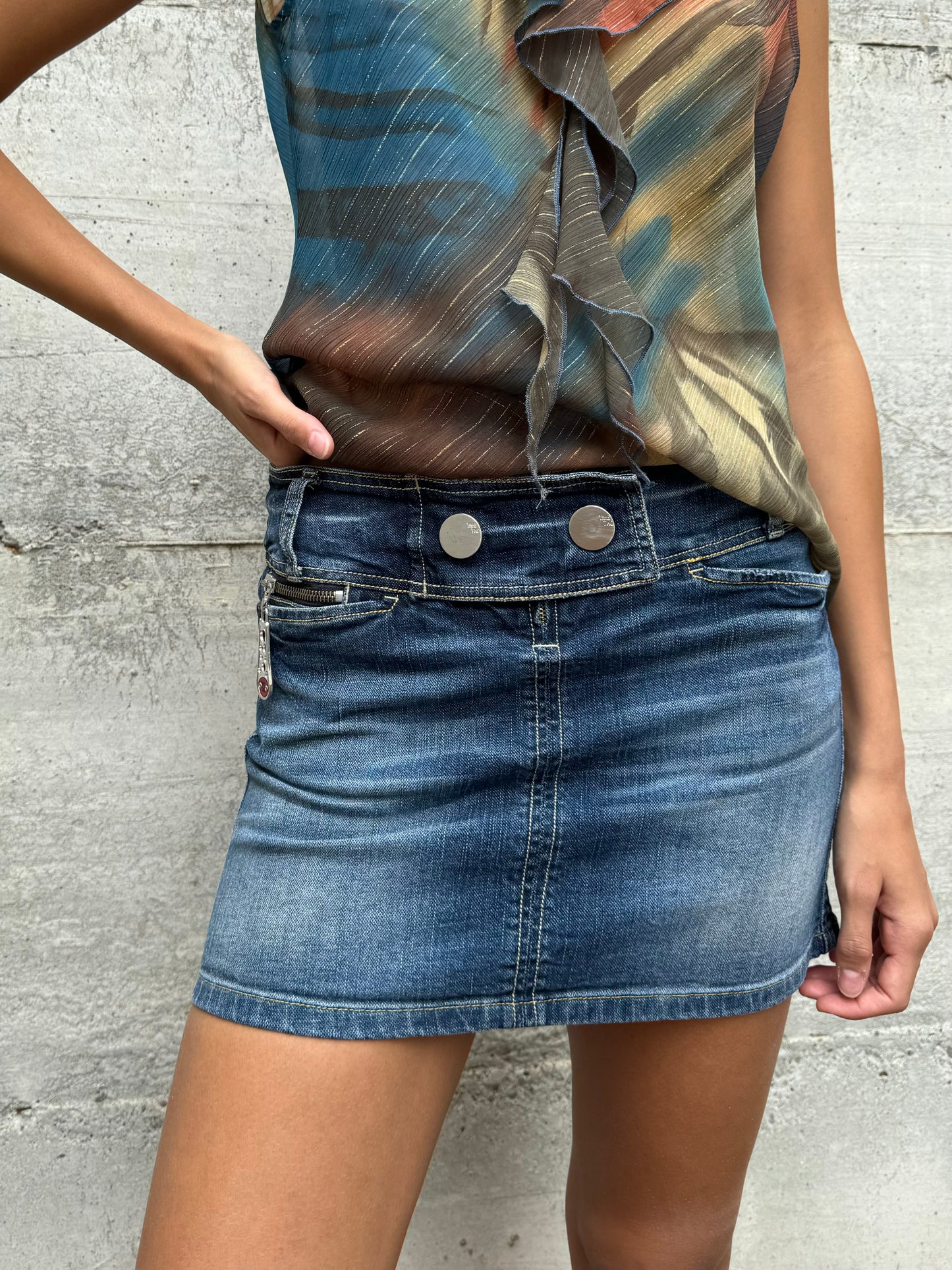 Mini Y2K in denim vita media, taglia S