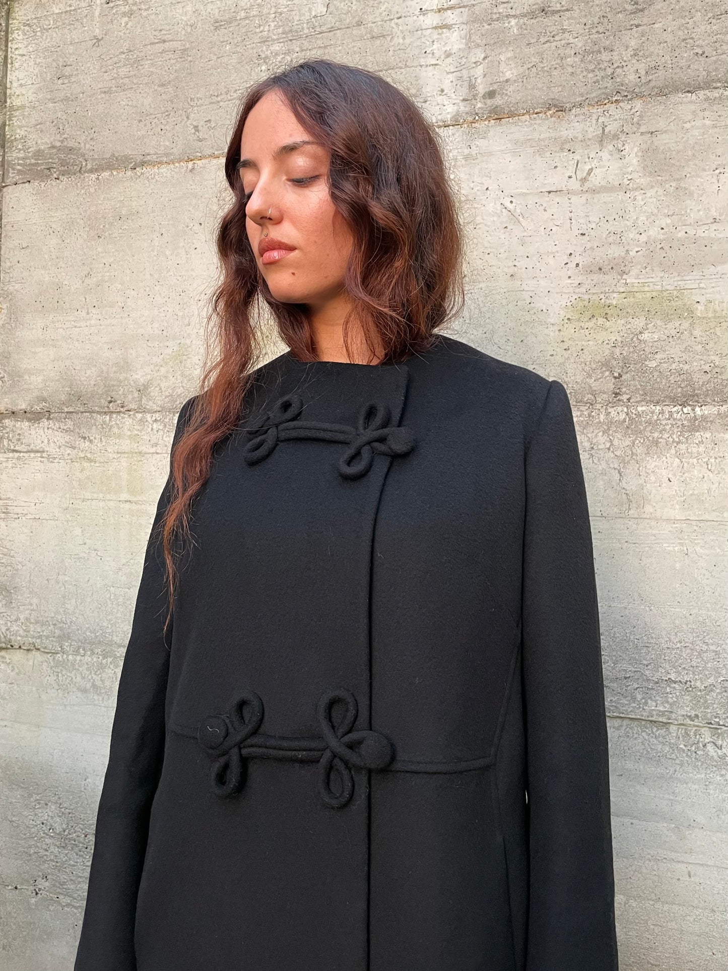 Cappottino sartoriale misto lana vergine, angora e cashmere - taglia S/M