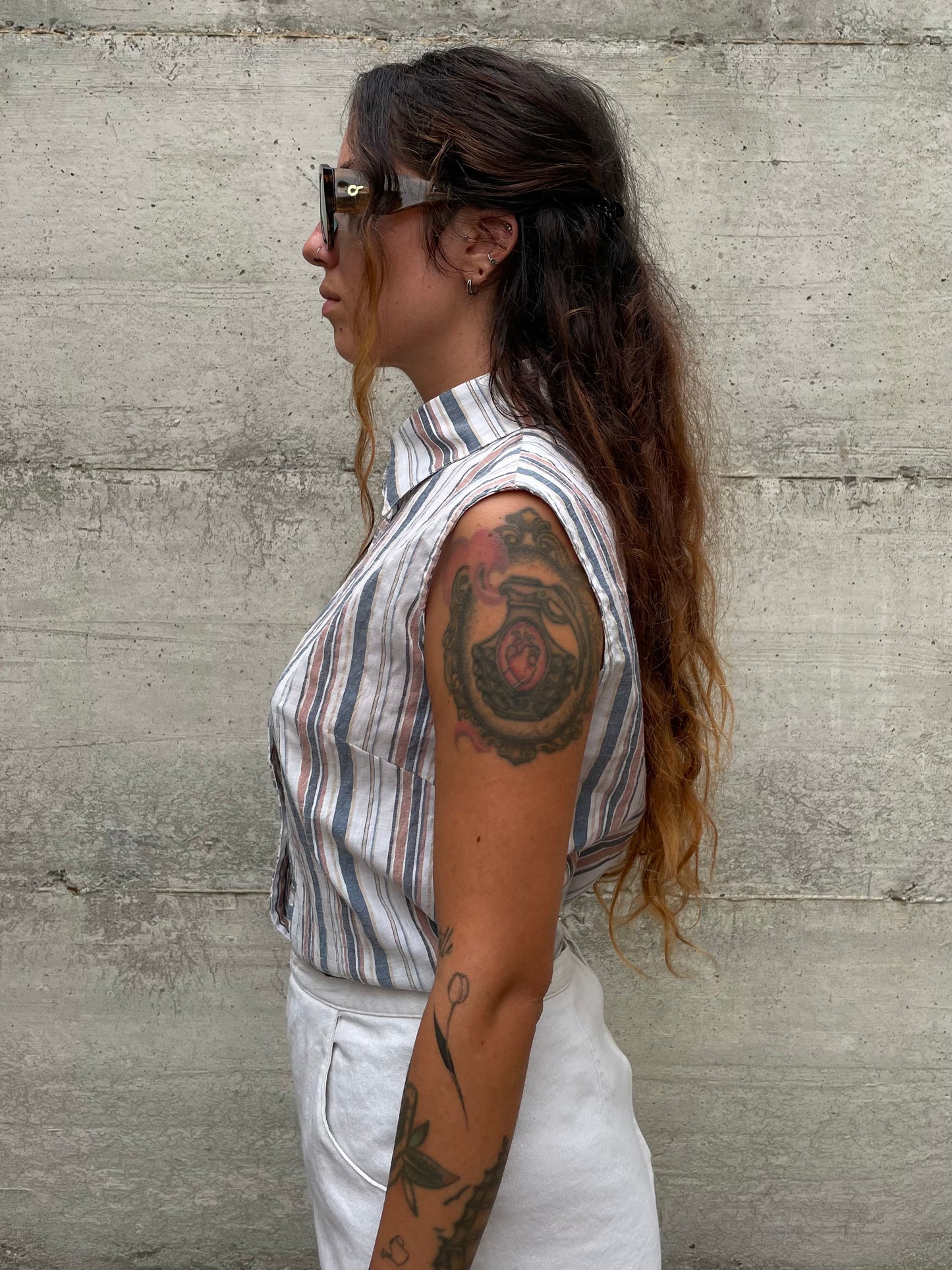 Top polo stripes in cotone - taglia M